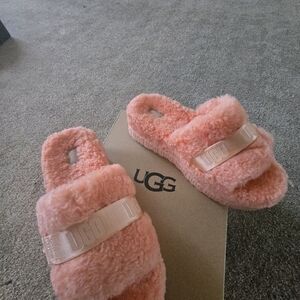 UGG Pink Fluffy Slippers